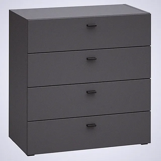 Kommode - anthrazit - 4 Schubkästen - 64x65 cm Sideboard Anrichte