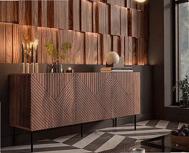 Kommode Art Deco 3D 150 Sideboard mit Türen Industriell Anrichte Schrank M24