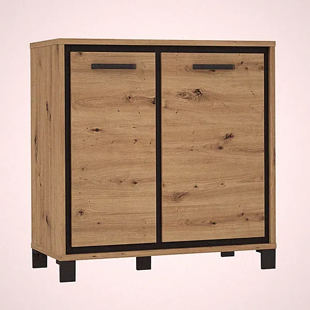 Kommode - Artisan Eiche - 2 Türen - 91 cm Sideboard Anrichte Beistellschrank