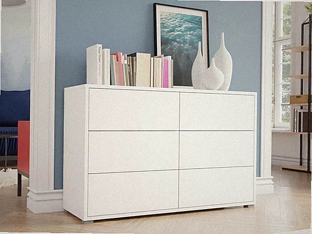 Kommode Asnertis K6SZ Highboard mit Schubladen Wohnzimmer Geräumig PR M24