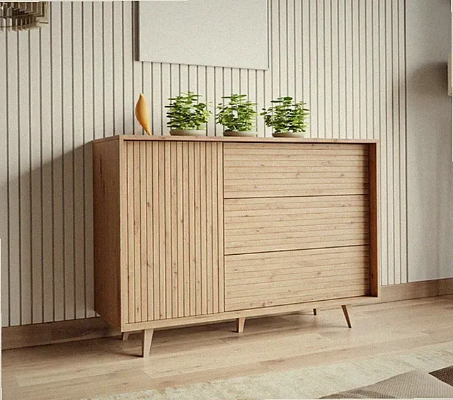 Kommode Asopus 1D Highboard mit Schubladen Anrichte Kollektion Sideboard PR M24