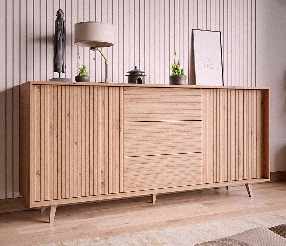 Kommode Asopus 2D Highboard mit Schubladen Anrichte Kollektion Sideboard PR M24