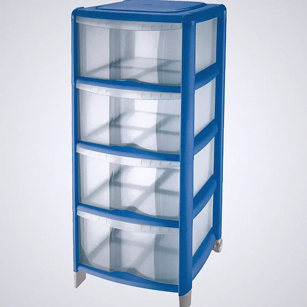 Kommode Bambù 4 Schubladen Füße Und Räder Modern Haus Büro Made IN Italy