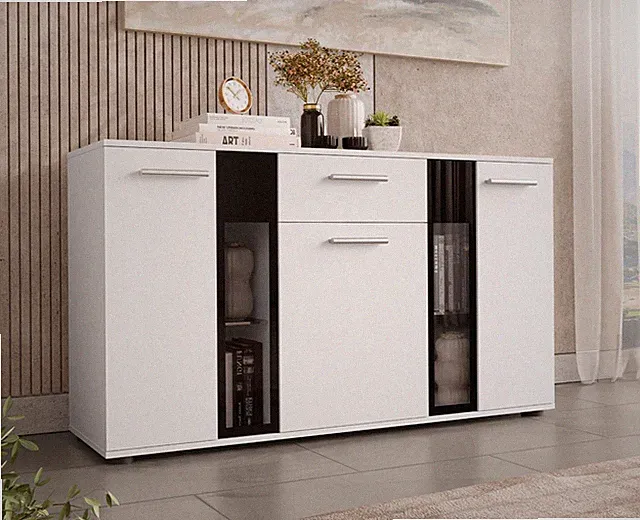 Kommode Beaver Sideboard Highboard mit LED-Beleuchtung Wohnmöbel Modern PR M24