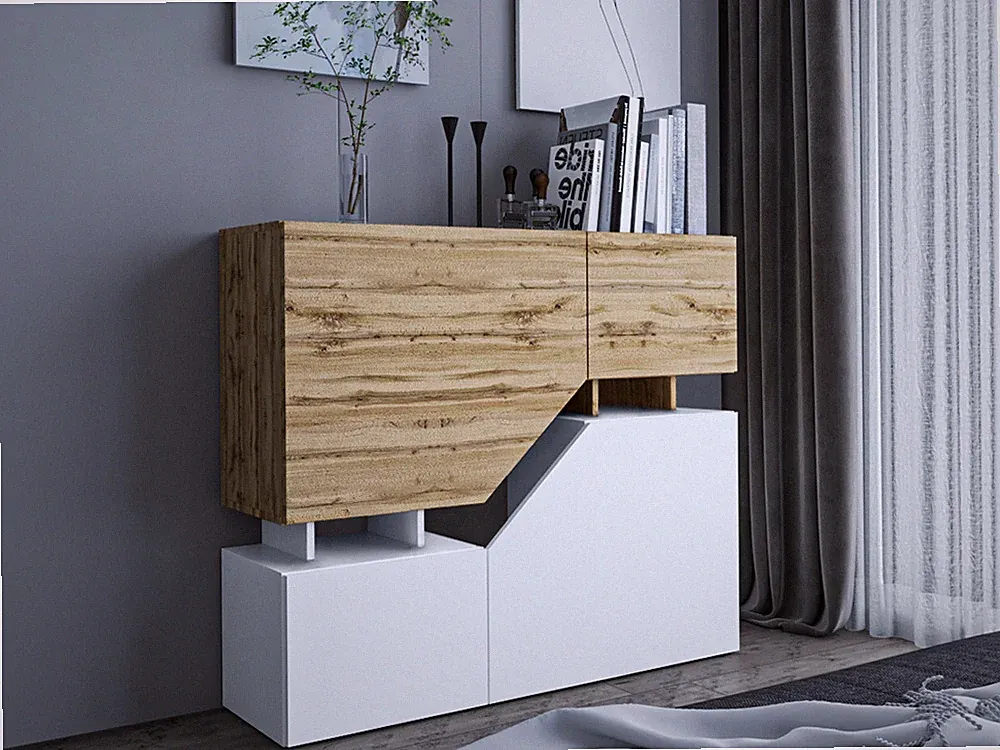 Kommode Ceelias Modern Wohnzimmer Sideboard mit Türen Highboard Schrank M24