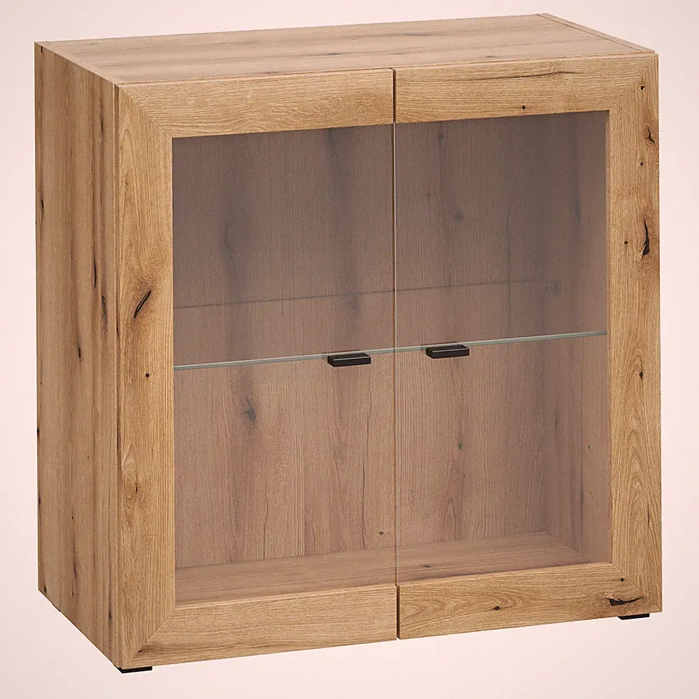 Kommode - Evoke Eiche - 2 Glastüren - 64x65 cm