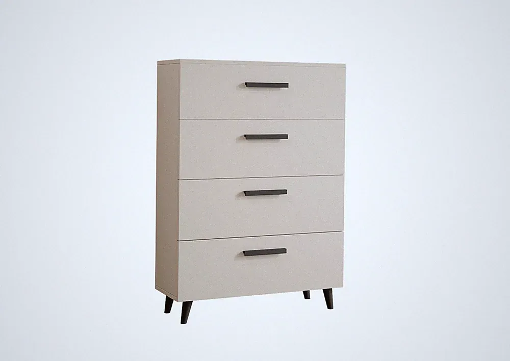 Kommode Fiord 79x80 cm | Kaschmir | 3 Schubladen | Skandinavisch | Modern