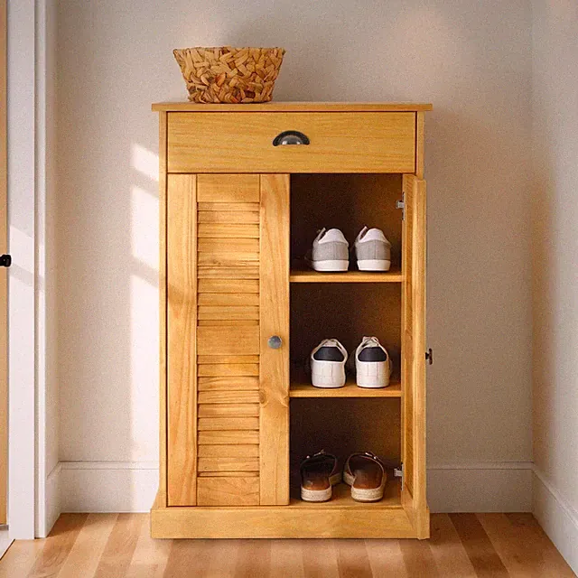 Kommode Flurschrank Holzregal aus Kiefer Massivholz natur