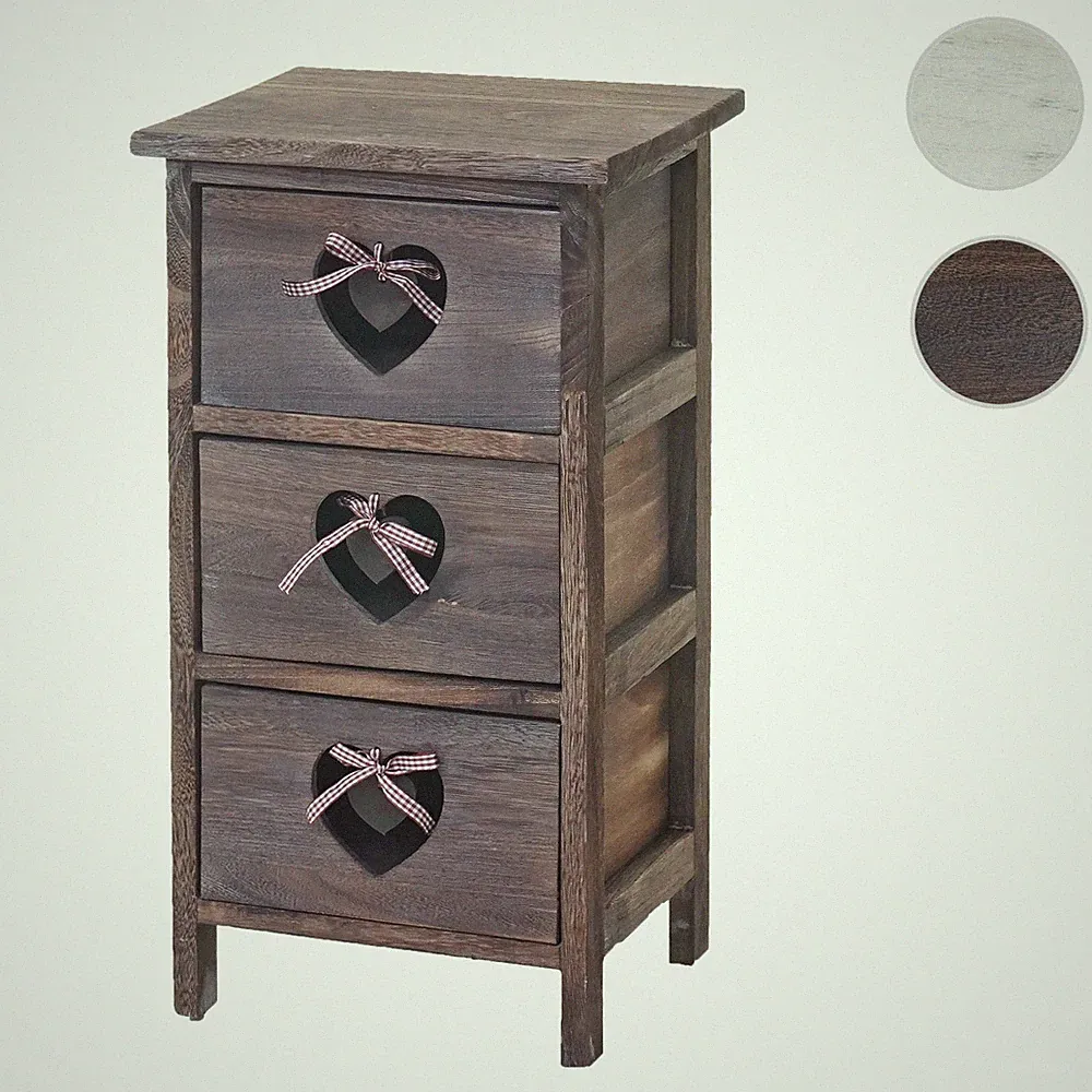 Kommode Forli, Schubladenkommode Schrank, Shabby-Look Vintage, weiß