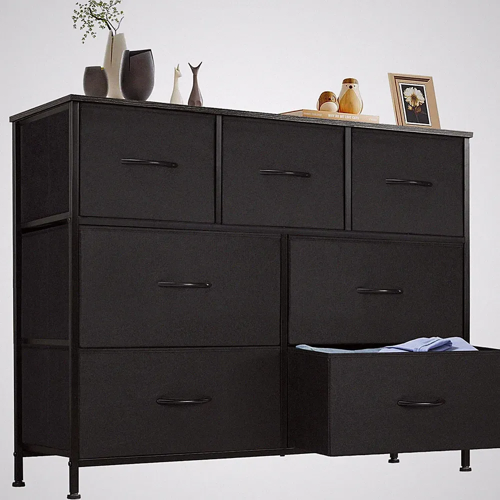Kommode für Schlafzimmer mit Stoffschubladen hohe Organizer für Kleidung Schr...
