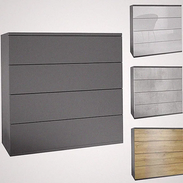 Kommode hängend Schrank Sideboard Pavos V3 in Anthrazit - Hochglanz & Naturtöne