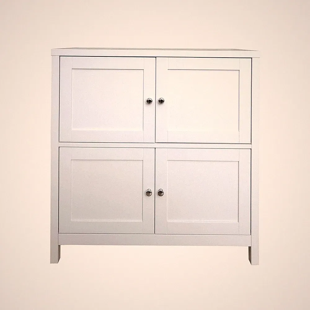 Kommode Hayet Weiß Sideboard 4 Fächer HTI-Living