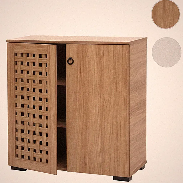 Kommode HWC-N87, Sideboard, 3D-Flecht-Design Staufächer Soft-Close, 82x80x37cm