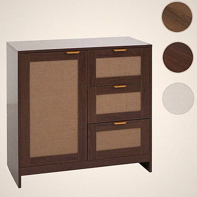 Kommode HWC-P50, Schrank Sideboard, Schubladen Staufach, MDF Melamin Leinenfront