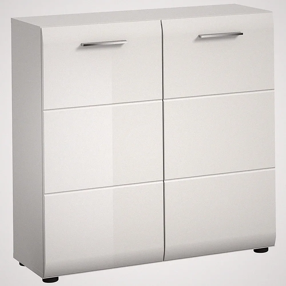 Kommode ICE - weiß Hochglanz - weiß - 80 cm breit Sideboard Anrichte