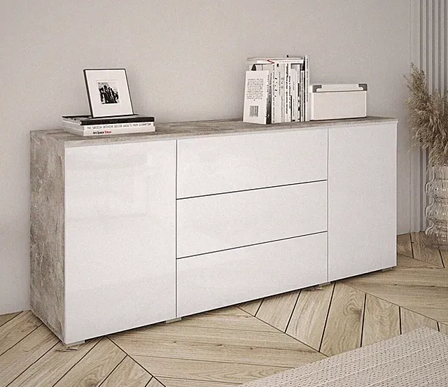 Kommode Ingooz Sideboard mit Schubladen und Beleuchtung Modern Wohnzimmer