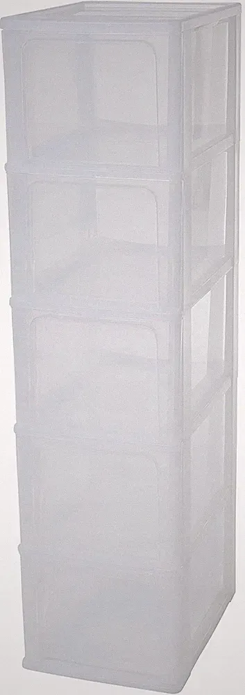 Kommode Iris Ohyama OCH-2004, Frostweiß, 49 cm, transparent, 5 Schubladen