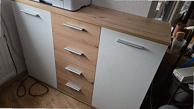 Kommode Jacky 2 Eiche Artisan Nachbildung weiß