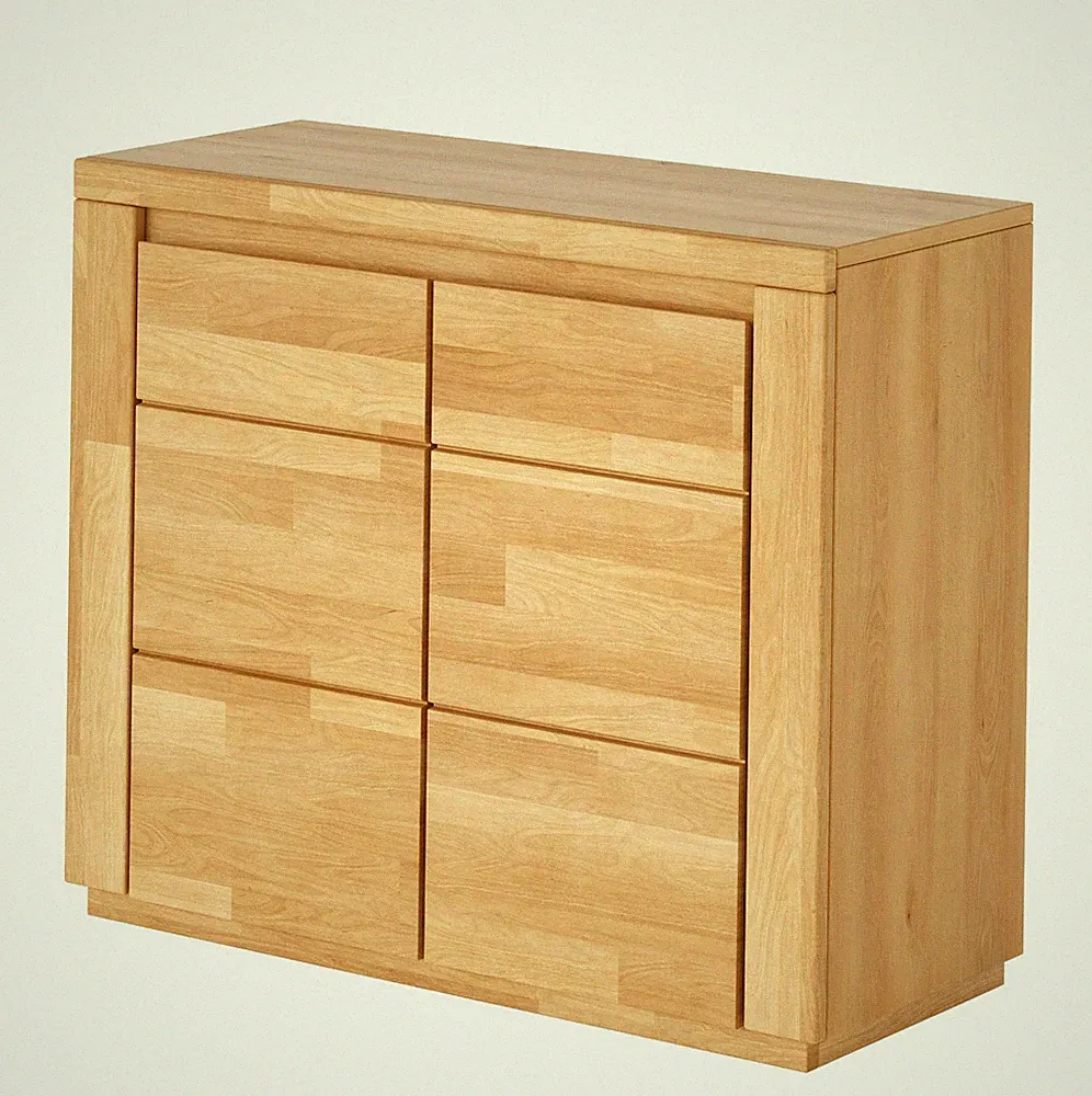 Kommode Kernbuche 90 cm Massivholz-Front 2-türig Sideboard geölt