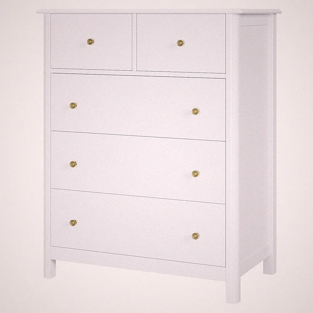 Kommode, Kommode Weiß, Sideboard mit 5 Schubladen,Beistellschrank viel Stauraum
