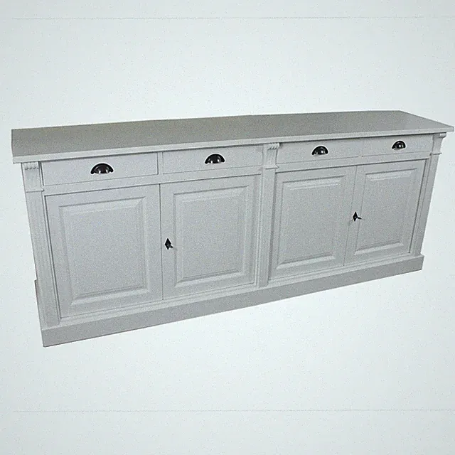 Kommode Massivholz Sideboard Buffet-Anrichte Landhausstil weiß