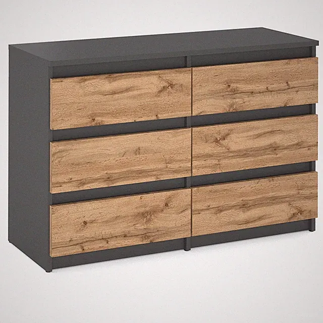 Kommode mit 2-8 Schubladen Sideboard Schubladenschrank (Grau Matt - Wotan)
