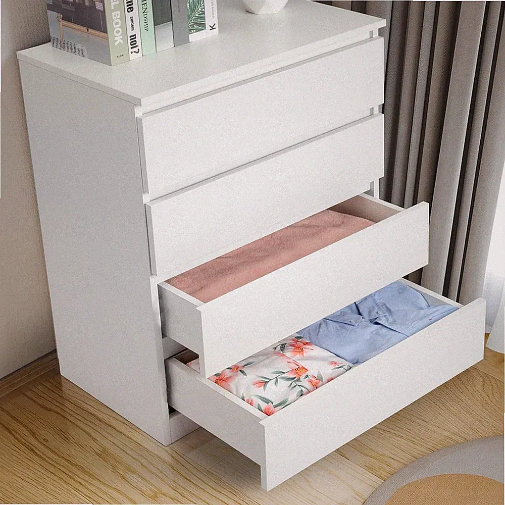 Kommode mit 3/4 Schubladen Sideboard Weiß Anrichte Holz Möbel Schubladenschrank