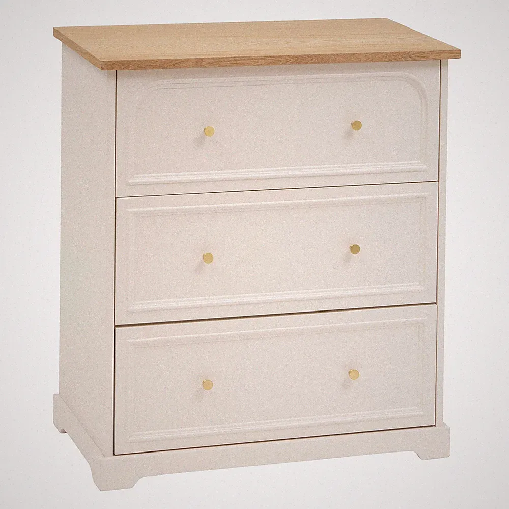Kommode mit 3 Schubladen MOHEA, 72 x 39 x 81 cm, beige