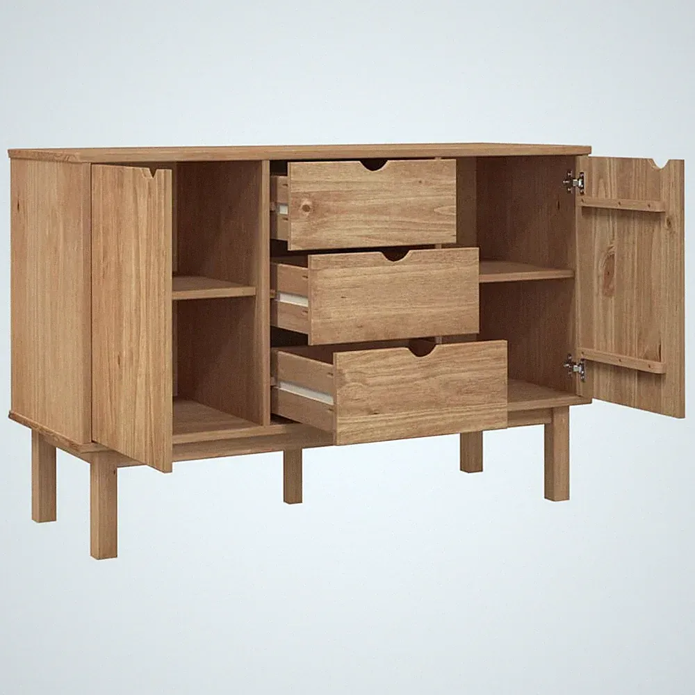 Kommode mit 3 Schubladen Sideboard Anrichte holz Möbel Schubladenschrank