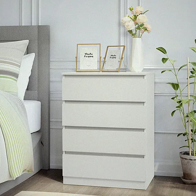 Kommode mit 4 Schubladen Sideboard Kleiderschrank Schlafzimmerschrank 60x38x78CM