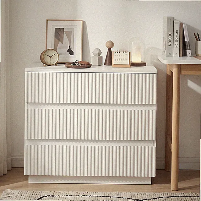 Kommode mit 4 Schubladen Sideboard Küchenschrank Aufbewahrungsschrank 66x33x56cm