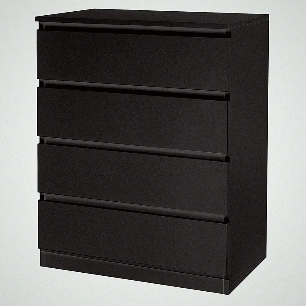 Kommode mit 4 Schubladen Sideboard Schwarz Anrichte holz Schrank Anrichte modern