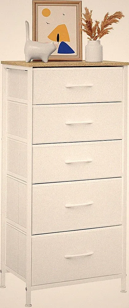 Kommode mit 5 Schubladen Sideboard Weiß Anrichte Schubladenschrank modern Möbel