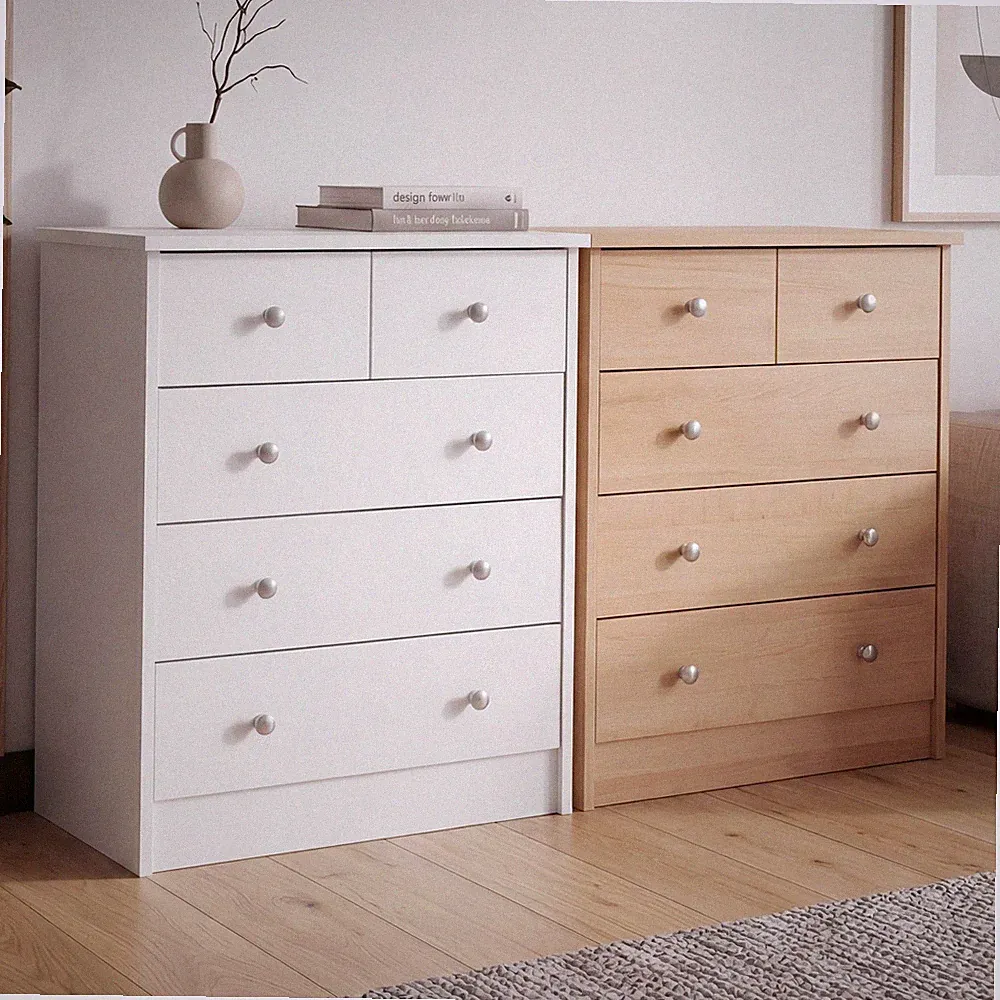 Kommode mit 5 Schüben Schubladenkommode Sideboard Anrichte Schlafzimmerkommode