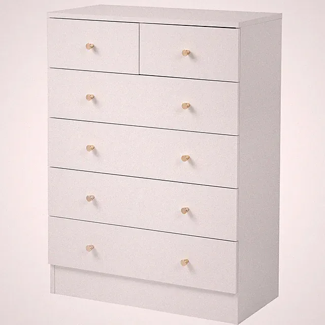 Kommode mit 6 Schubladen Sideboard Weiß Anrichte holz Schrank Anrichte Modern DE