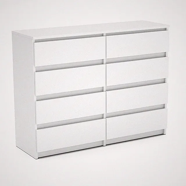 Kommode mit 8 Schubladen Sideboard Schubladenschrank Kleiderschrank Weiß Schwarz