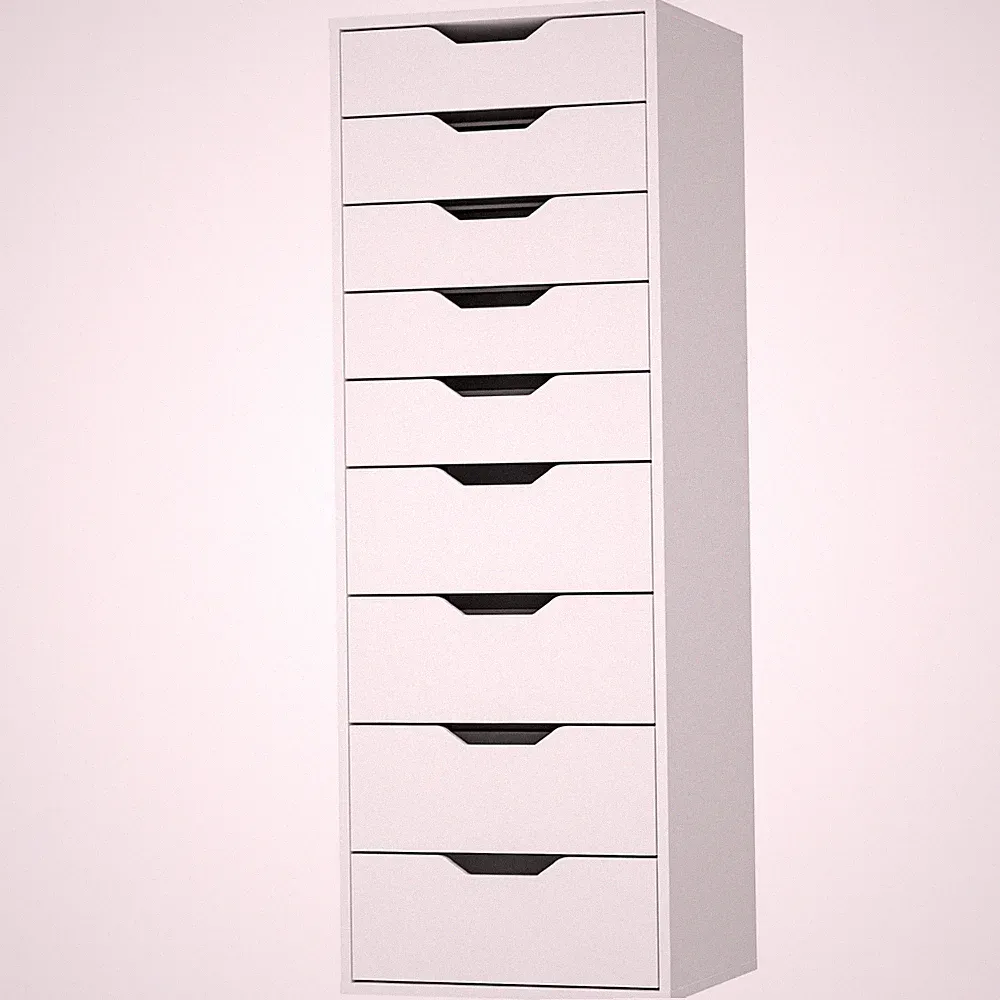 Kommode mit 9 Schubladen Schubladenschrank schmal für Schlafzimmer 45x40x124cm
