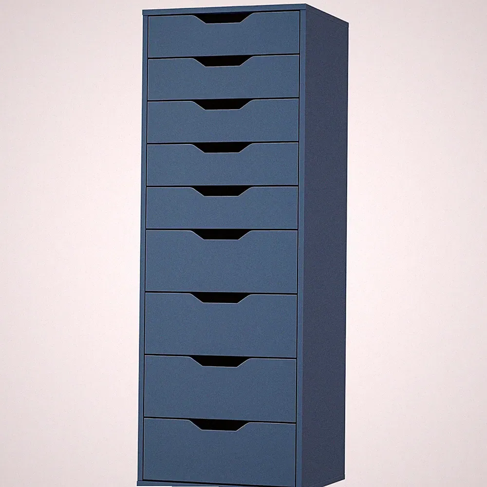 Kommode mit 9 Schubladen Schubladenschrank schmal für Schlafzimmer 45x40x124cm