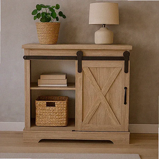 Kommode mit Schiebetür Thekla Landhaus Sonoma Sideboard Buffetschrank HTI-Living