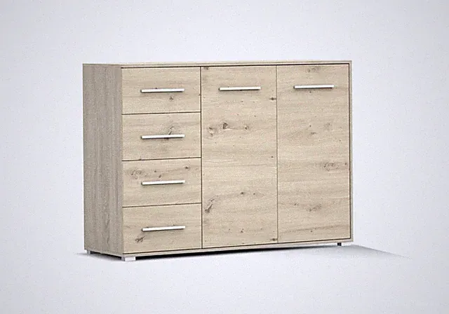 Kommode mit Schubladen Sideboard FRIDA 01 2D4S 135cm Sonoma Eiche, Artisan Eiche