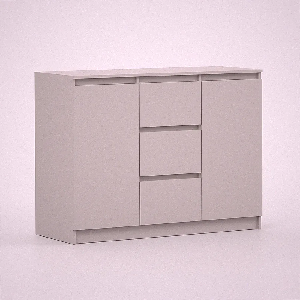 Kommode mit zwei Drehtüren und drei Schubladen SOLO 2D3S II 120 cm