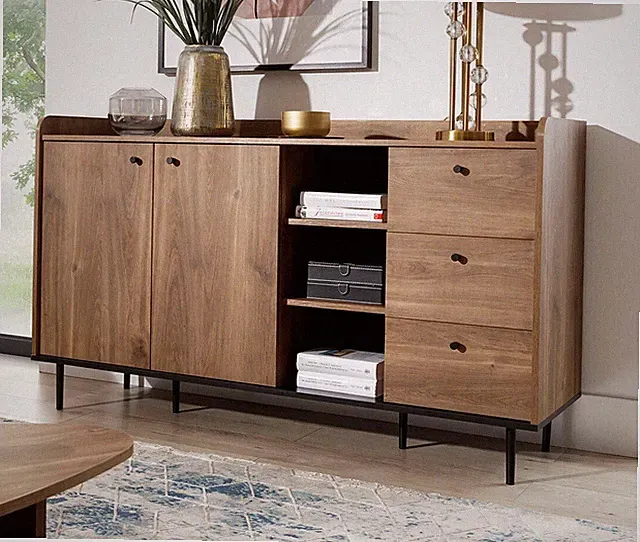Kommode Moliss M01 Highboard Schrank Anrichte Metallsockel Industrial Wohnzimmer