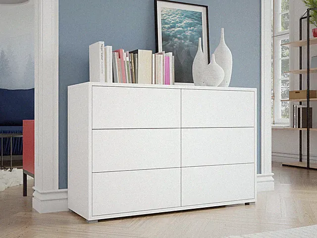 Kommode Nahlir 6SZ mit Schubladen Kollektion Highboard Sideboard Anrichte PR M24