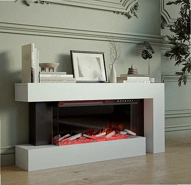 Kommode Nirades mit Kamin LCD-Fernbedienung 7 Farben für den Flammeneffekt
