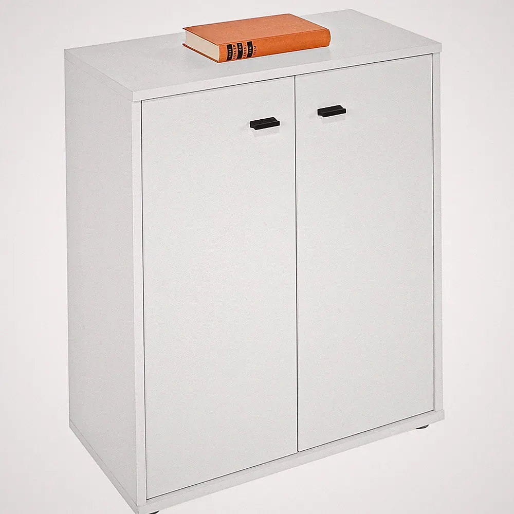 Kommode - Perlweiß - 2 Türen - 60 cm breit Sideboard Anrichte Beistellschrank