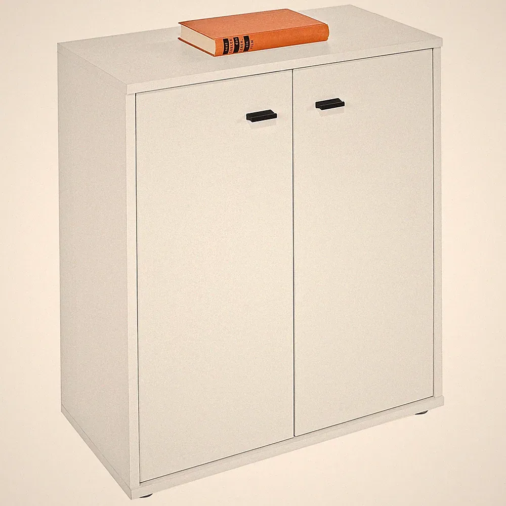 Kommode - Perlweiß - 2 Türen - 60 cm breit Sideboard Anrichte Beistellschrank