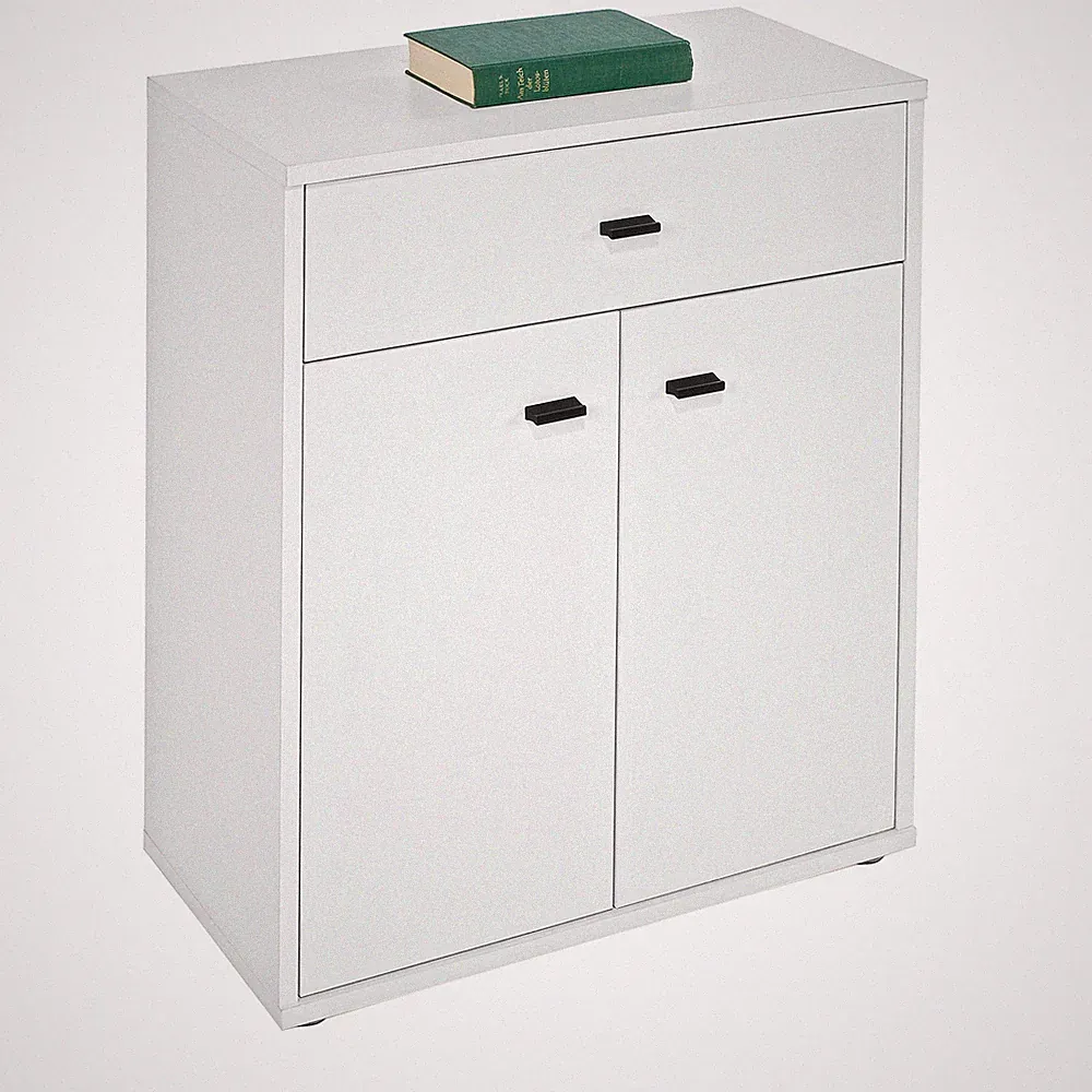 Kommode - Perlweiß - Türen und Schubkasten - 60 cm breit Sideboard Anrichte