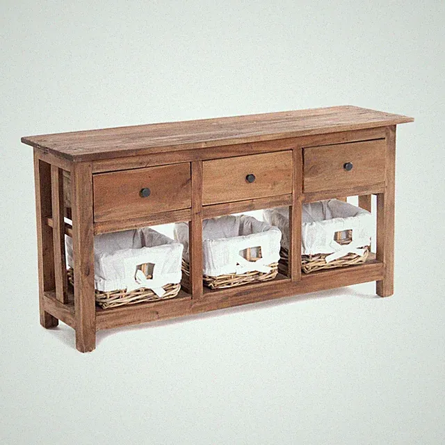 KOMMODE "RATTAN" | Körbe & Schubladen | Holzkommode, Sideboard, Holz Anrichte