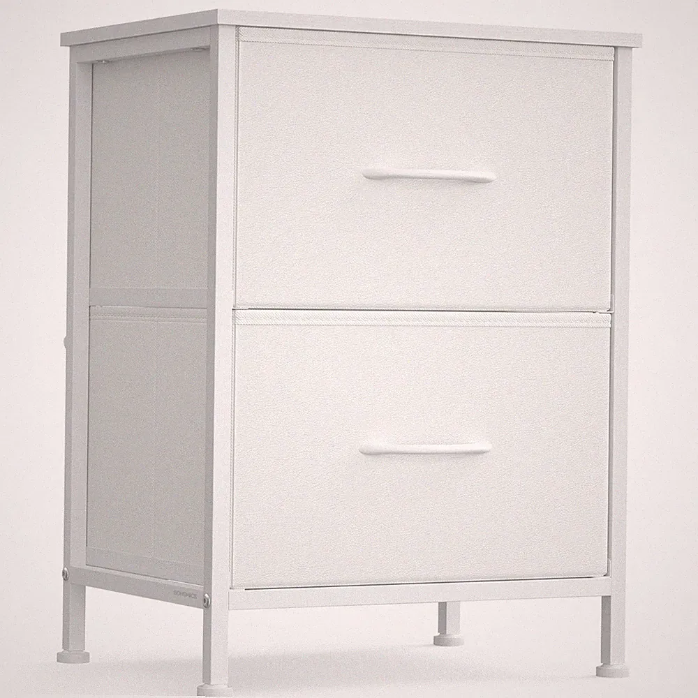Kommode, Schrank, 2 Stoffschubladen, für Schlafzimmer, Flur, Wohnzimmer