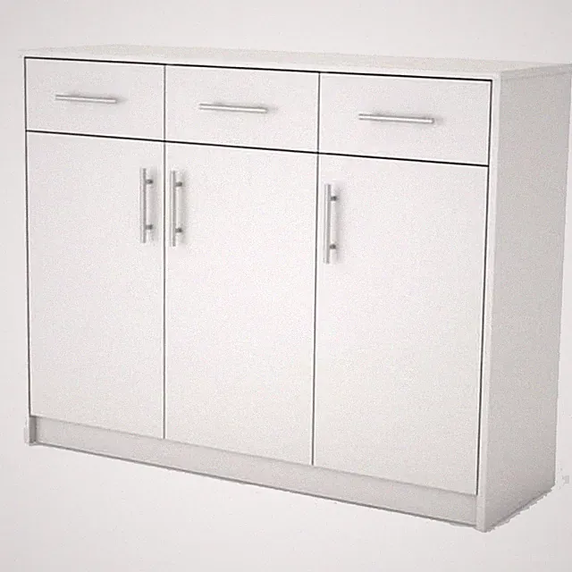 Kommode Schrank 3 Schubladen Sideboard Schlafzimmer weiss